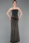 Abschlusskleid Lang Satin Khaki ABU6096