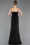 Abschlusskleid Lang Satin Schwarz ABU6096