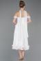 Partykleid Midi Chiffon Weiß ABK2619