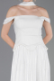 Partykleid Midi Chiffon Weiß ABK2619