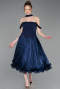 Partykleid Midi Chiffon Marineblau ABK2619