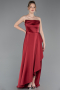 Abschlusskleid Lang Satin Weinrot ABU6130