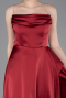 Abschlusskleid Lang Satin Weinrot ABU6130