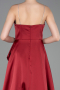 Abschlusskleid Lang Satin Weinrot ABU6130
