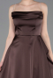 Abschlusskleid Lang Satin Braun ABU6130
