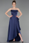 Abschlusskleid Lang Satin Marineblau ABU6130