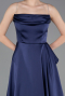 Abschlusskleid Lang Satin Marineblau ABU6130