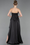 Abschlusskleid Lang Satin Schwarz ABU6130