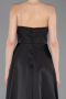Abschlusskleid Lang Satin Schwarz ABU6130