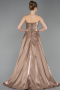 Standesamtkleid Lang Perlenbesetzt Cappuccino ABU6125