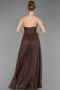 Abschlusskleid Lang Spitze Braun ABU6160