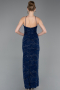 Marineblau Abendkleid Schuppig Lang ABU5713