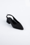 Schwarz Party-Schuhe Perlenbesetzt AB2100