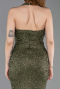 Abendkleid im Meerjungfrau-Stil Lang Perlenbesetzt Khaki ABU6165