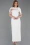 Abendkleid Midi Weiß ABK2628