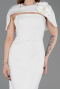 Abendkleid Midi Weiß ABK2628