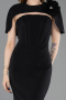Abendkleid Midi Schwarz ABK2628