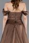 Hellbraun Abendkleid Perlenbesetzt Lang ABU5542