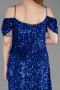 Sächsischblau Abendkleid İn Übergröße Lang ABU5232