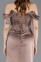 Abendkleid im Meerjungfrau-Stil Lang Satin Bronze ABU6166