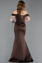 Abendkleid im Meerjungfrau-Stil Lang Satin Braun ABU6166