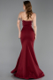 Abendkleid im Meerjungfrau-Stil Lang Weinrot ABU6168