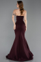 Abendkleid im Meerjungfrau-Stil Lang Kirschrot ABU6168