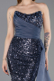 Abendkleid Lang Schuppig Anthrazit ABU6173