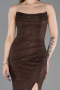 Abschlusskleid Lang Spitze Braun ABU6172