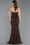 Abschlusskleid Lang Spitze Braun ABU6172