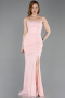 Abschlusskleid Lang Spitze Puder ABU6172