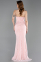 Abschlusskleid Lang Spitze Puder ABU6172
