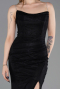 Abschlusskleid Lang Spitze Schwarz ABU6172