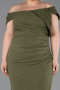 Khaki Abendkleid İn Übergröße Lang ABU5714