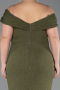 Khaki Abendkleid İn Übergröße Lang ABU5714