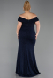 Abendkleid in Übergröße Lang Marineblau ABU5714