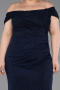 Abendkleid in Übergröße Lang Marineblau ABU5714