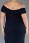 Abendkleid in Übergröße Lang Marineblau ABU5714