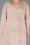 Abendkleid in Übergröße Lang Perlenbesetzt Gold ABU6133