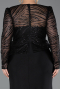 Abendgarderobe in Großen Größen Lang Schwarz ABU6183
