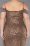 Abendkleid in Übergröße Lang Schuppig Cappuccino ABU6134