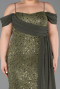 Abendkleid in Übergröße Lang Schuppig Khaki ABU6134