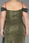 Abendkleid in Übergröße Lang Schuppig Khaki ABU6134