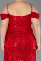 Abendkleid in Übergröße Lang Schuppig Rot ABU6134