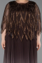 Braun Abendkleid İn Übergröße Chiffon Lang ABU4633