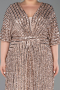 Gold Abendkleid İn Übergröße Schuppig Lang ABU5846