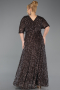 Braun Abendkleid İn Übergröße Schuppig Lang ABU5846