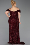 Abendkleid in Übergröße Lang Weinrot ABU5232