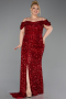 Rot Abendkleid İn Übergröße Lang ABU5232