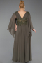 Khaki Abendgarderobe İn Großen Größen Chiffon Lang ABU4638